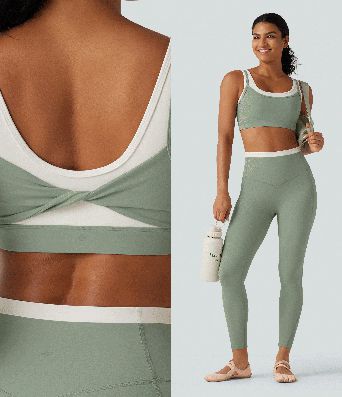 Halara UltraSculpt™ - Yoga-Sport-BH mit mittlerem Support, U-Ausschnitt, Farbblock und gedrehtem Design Halara UltraSculpt™ - Yoga-Sport-BH mit mittlerem Support, U-Ausschnitt, Farbblock und gedrehtem Design