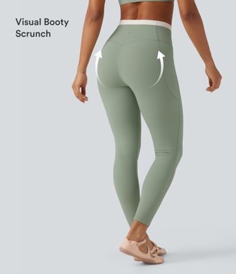Halara UltraSculpt™ High Waisted Tummy Control Color Block Skinny Yoga Leggings with Pockets Halara UltraSculpt™ High Waisted Tummy Control Color Block Skinny Yoga Leggings with Pockets