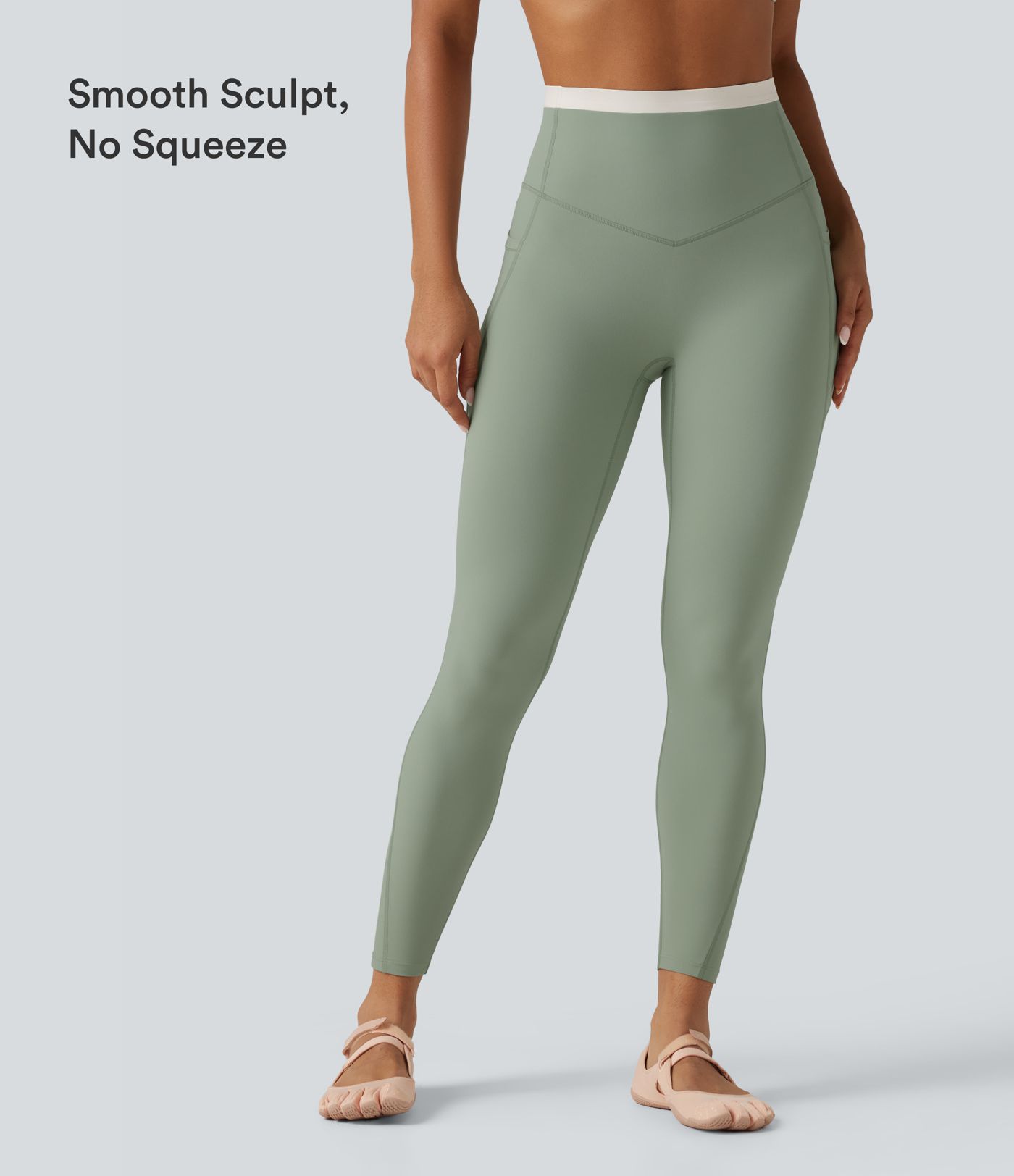 Halara UltraSculpt™ High Waisted Tummy Control Color Block Skinny Yoga Leggings with Pockets Halara UltraSculpt™ High Waisted Tummy Control Color Block Skinny Yoga Leggings with Pockets