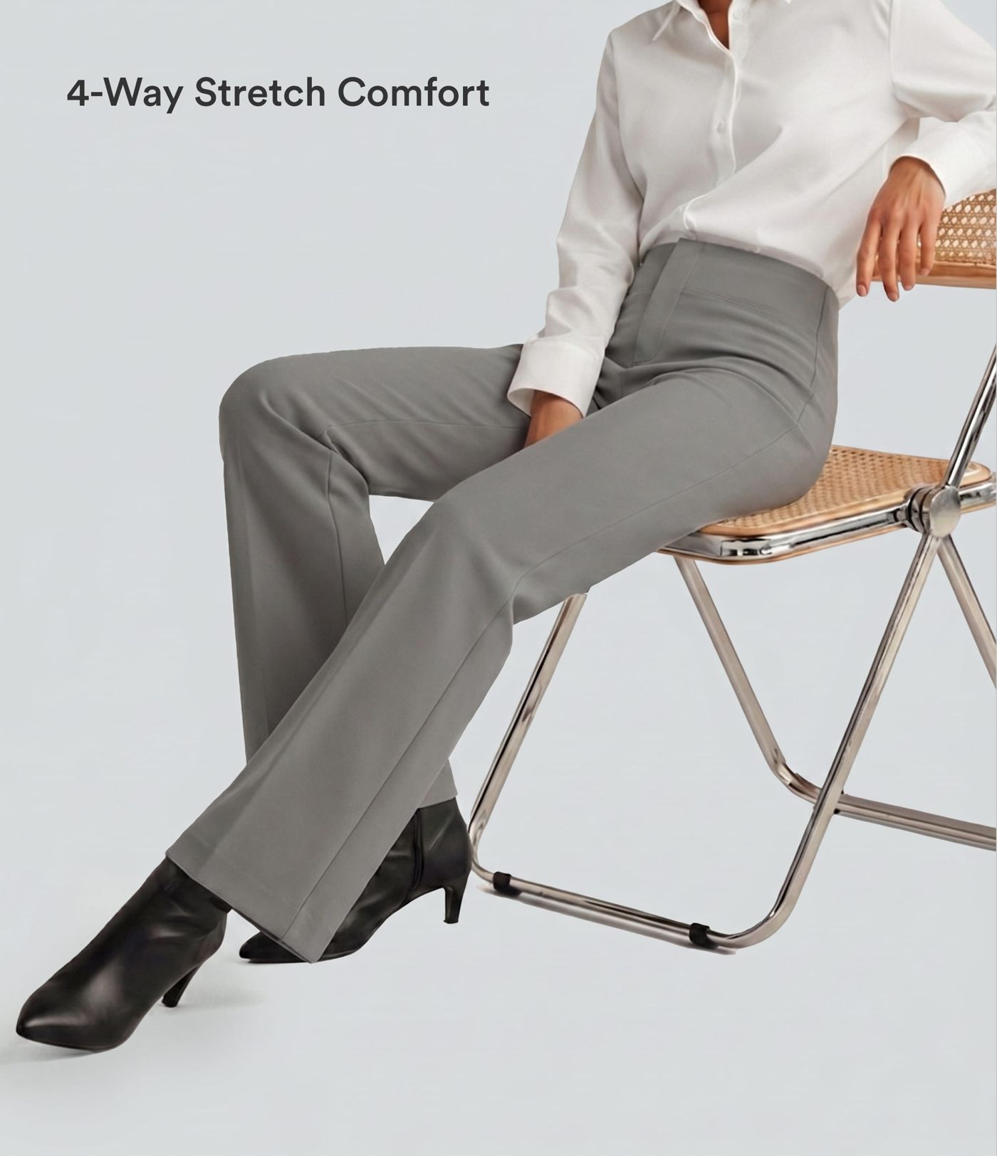 Halara Flex™ High Waisted Back Side Pocket Slight Flare Work Trousers Halara Flex™ High Waisted Back Side Pocket Slight Flare Work Trousers