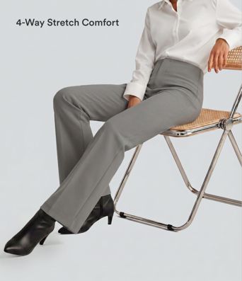 Halara Flex™ High Waisted Back Side Pocket Slight Flare Work Trousers Halara Flex™ High Waisted Back Side Pocket Slight Flare Work Trousers