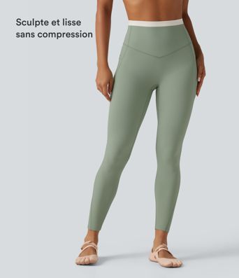 Legging de yoga skinny Halara UltraSculpt™ taille haute gainant color block avec poches Legging de yoga skinny Halara UltraSculpt™ taille haute gainant color block avec poches