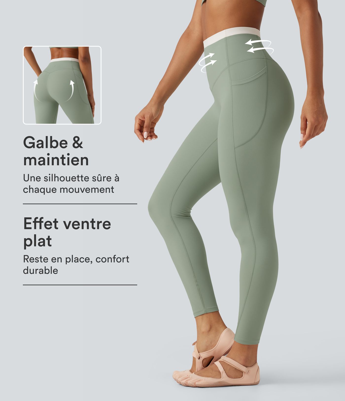 Legging de yoga skinny Halara UltraSculpt™ taille haute gainant color block avec poches Legging de yoga skinny Halara UltraSculpt™ taille haute gainant color block avec poches