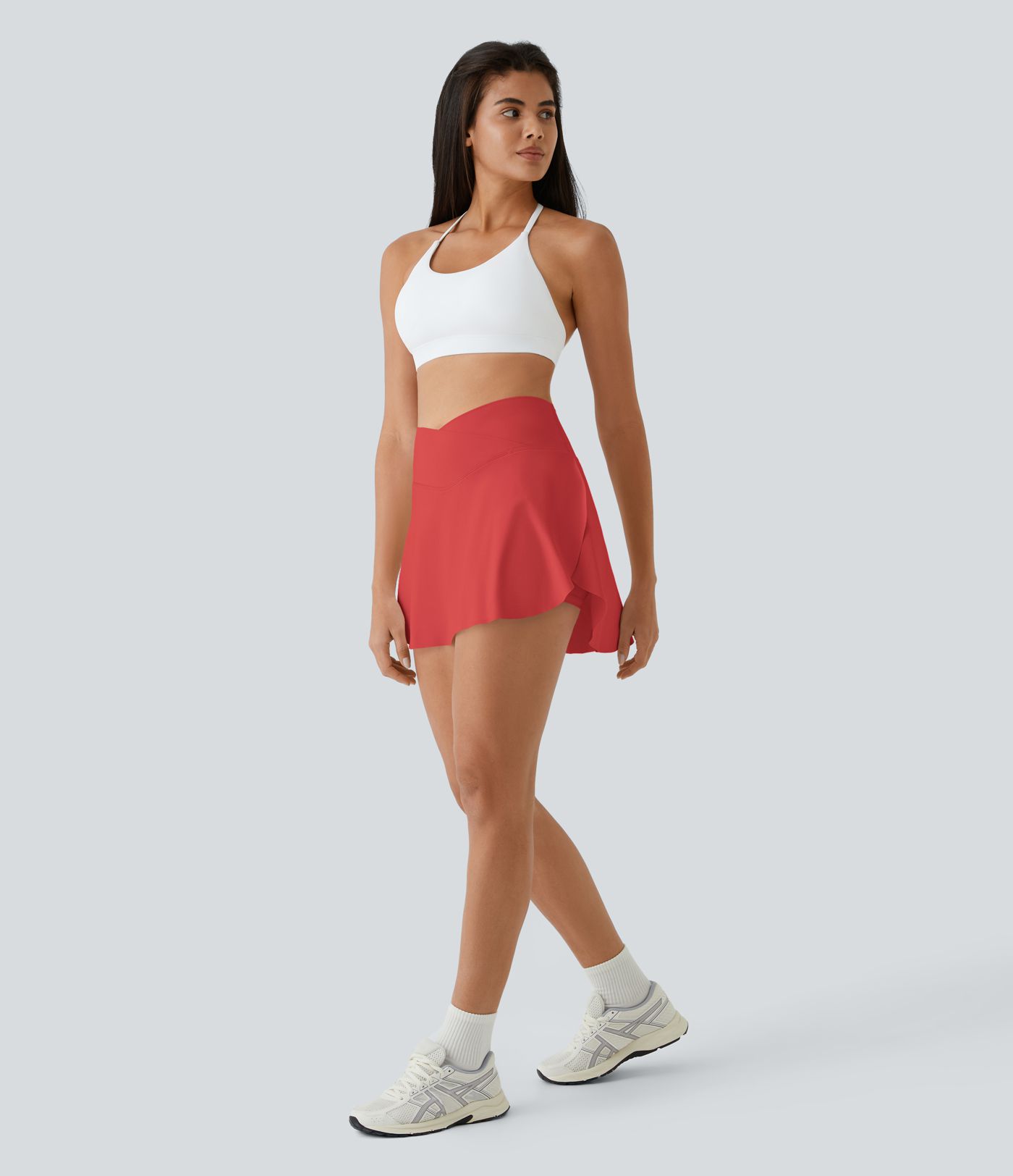 SoftlyZero™ Airy Crossover Pocket 2-in-1 InstantCool Tennis Skirt-Lucid-Longer Length