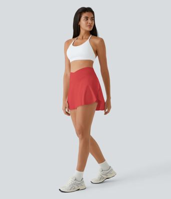 SoftlyZero™ Airy Crossover Pocket 2-in-1 InstantCool Tennis Skirt-Lucid-Longer Length