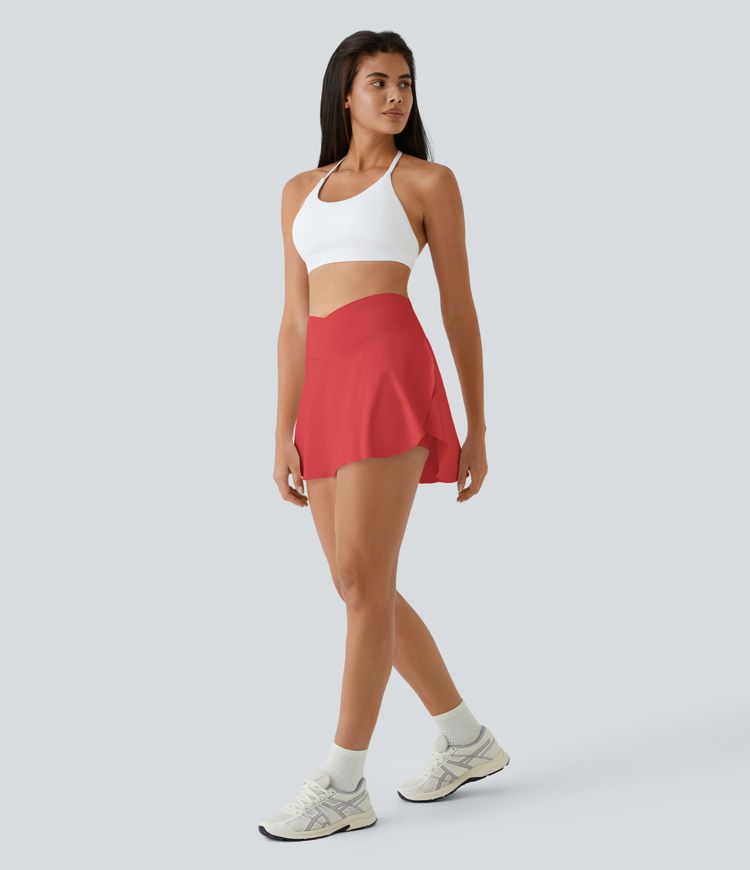SoftlyZero™ Airy Crossover Pocket 2-in-1 InstantCool Tennis Skirt-Lucid-Longer Length