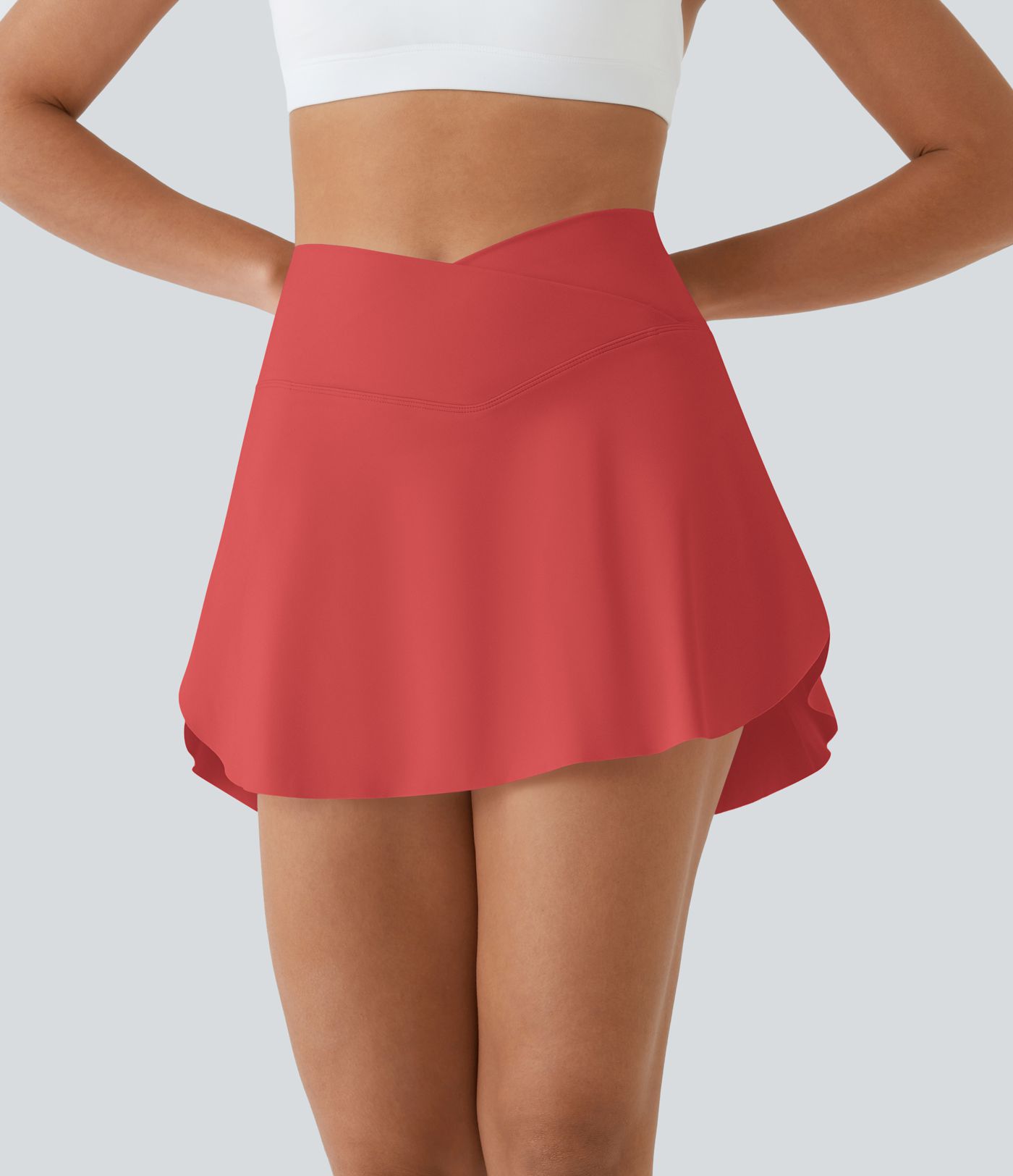 SoftlyZero™ Airy Crossover Pocket 2-in-1 InstantCool Tennis Skirt-Lucid-Longer Length