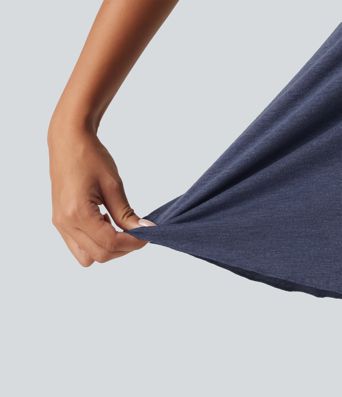Scoop Neck Built-in Bra Heathered Casual Tank Top