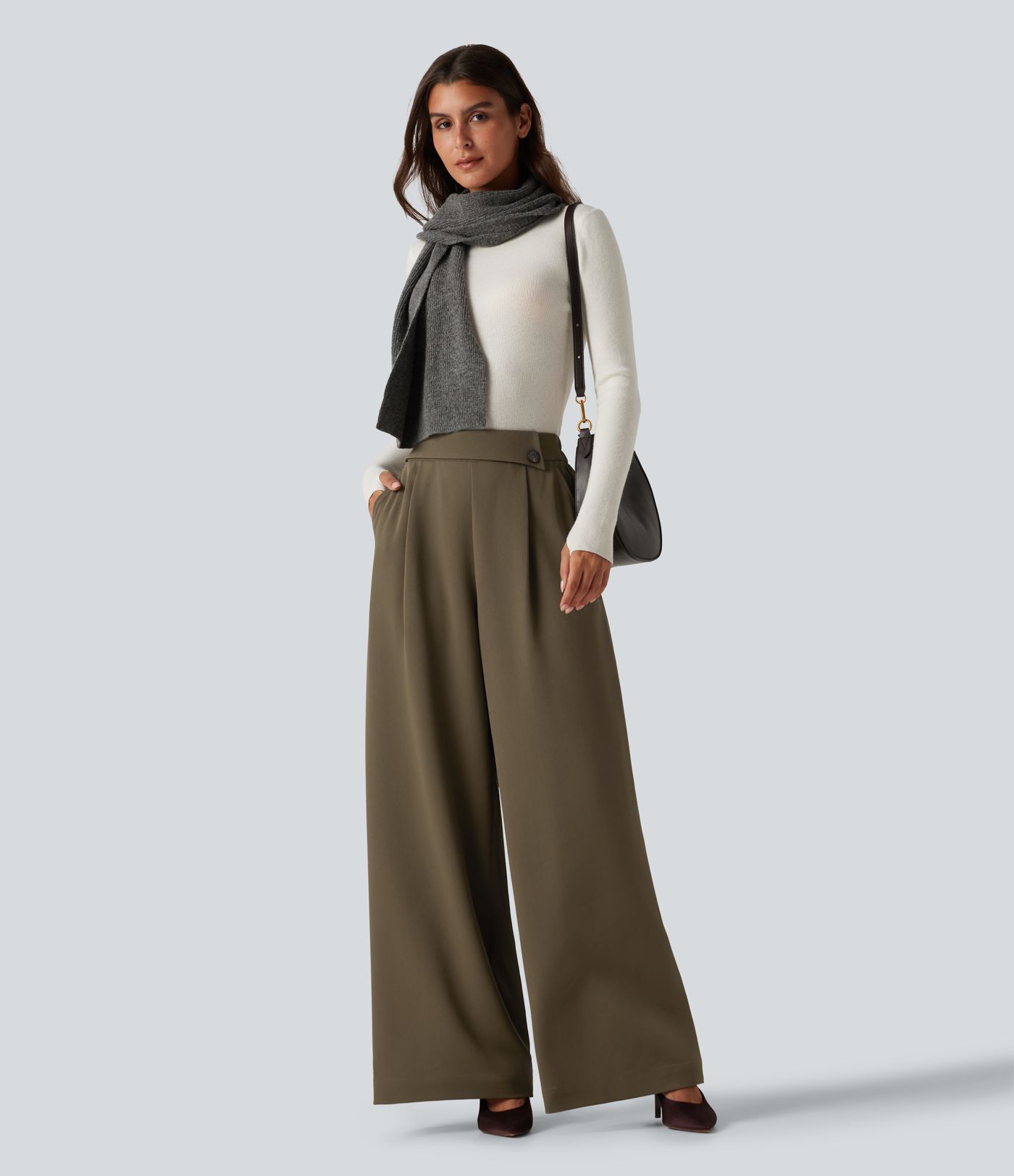 High Waisted Baggy Work Pants with Pockets