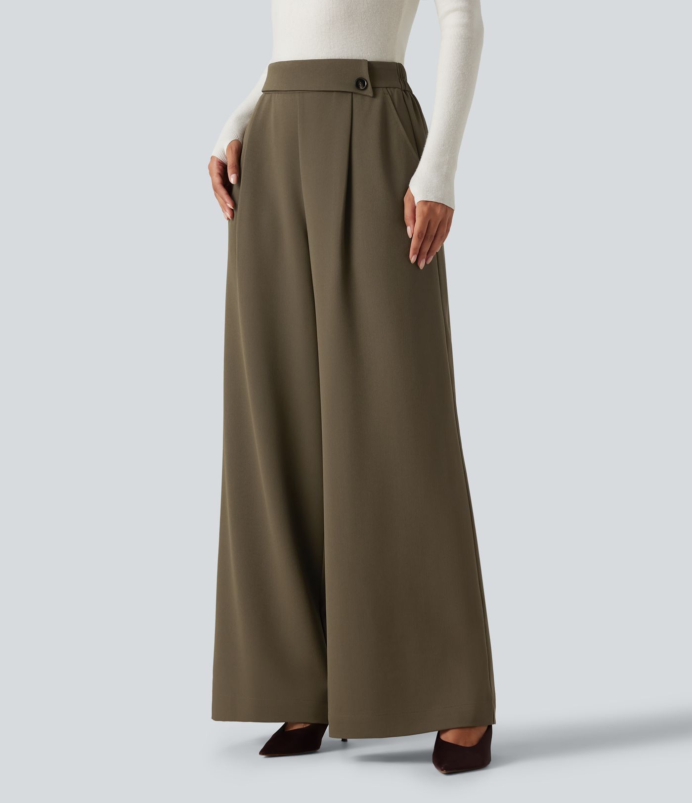 High Waisted Baggy Work Pants with Pockets