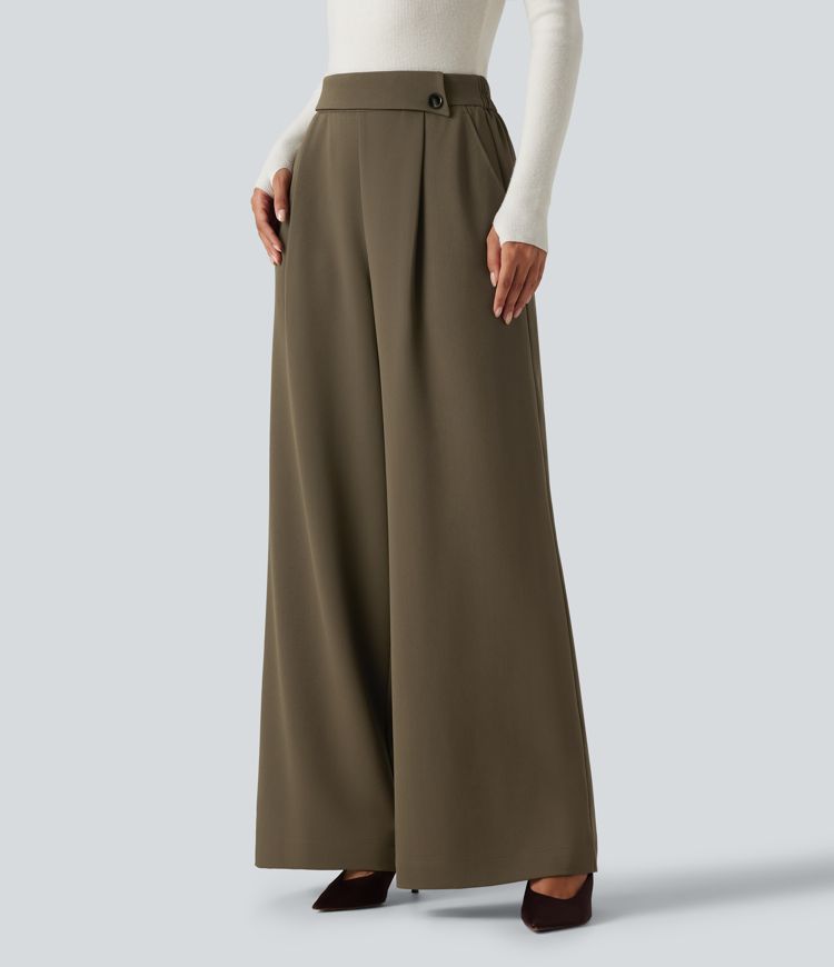 High Waisted Baggy Work Pants with Pockets
