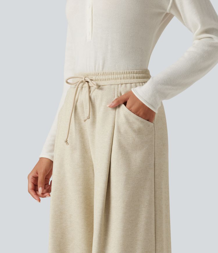 High Waisted Drawstring Baggy Work Pants with Pockets
