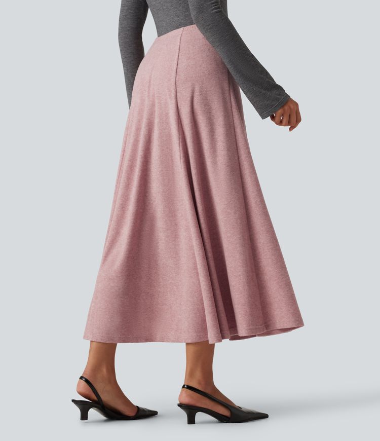 Jupe maxi taille haute, coupe A, style décontracté