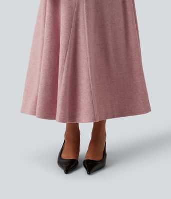 Jupe maxi taille haute, coupe A, style décontracté