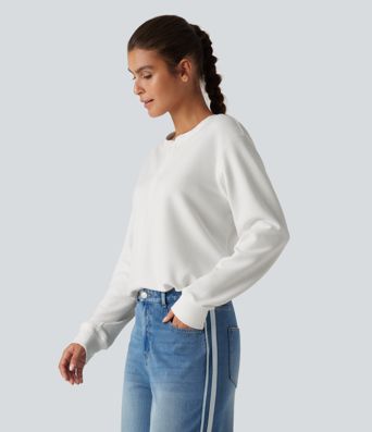 Henley Neck Long Sleeve Waffle Casual Top Henley Neck Long Sleeve Waffle Casual Top