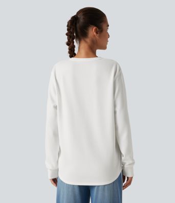 Henley Neck Long Sleeve Waffle Casual Top Henley Neck Long Sleeve Waffle Casual Top