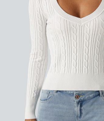 V Neck Long Sleeve Casual Sweater V Neck Long Sleeve Casual Sweater
