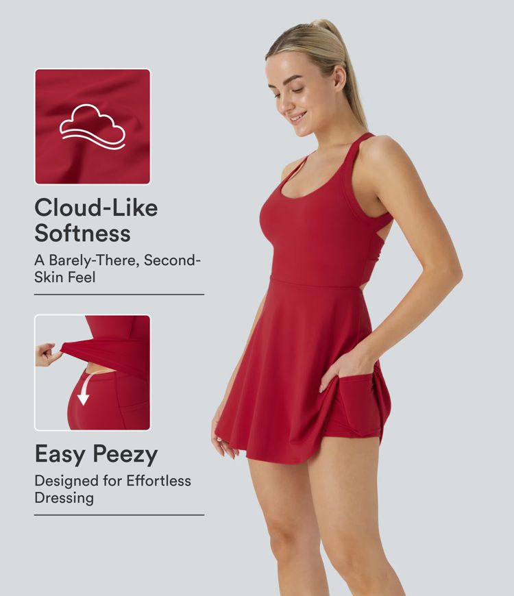 SoftlyZero™ Airy Backless Twisted InstantCool Dance Active Dress-Easy Peezy Edition SoftlyZero™ Airy Backless Twisted InstantCool Dance Active Dress-Easy Peezy Edition