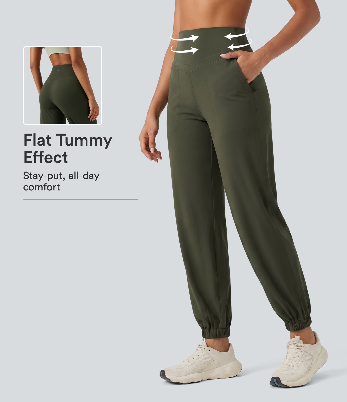 Halara UltraSculpt™ joggers de yoga de talle alto con control abdominal, corte entallado y bolsillos Halara UltraSculpt™ joggers de yoga de talle alto con control abdominal, corte entallado y bolsillos