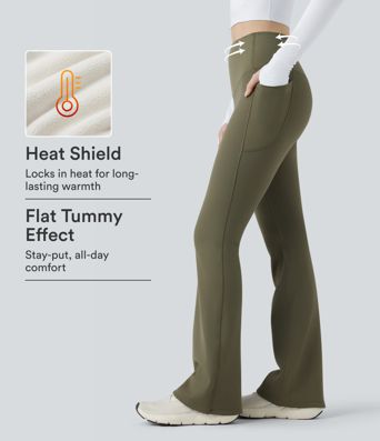 Halara UltraSculpt™ Extra Heat High Waisted Tummy Control Yoga Bootcut Leggings with Pockets
