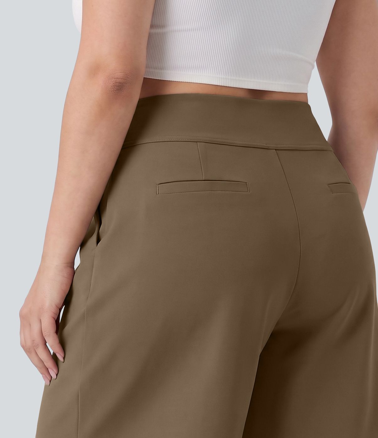 Plus Size DayStretch High Waisted Pleated Work Bermuda Shorts 10'' with Pockets