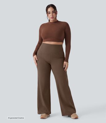 Plus Size DayStretch High Waisted Tummy Control Wide Leg Baggy Yoga Pants with Pockets Plus Size DayStretch High Waisted Tummy Control Wide Leg Baggy Yoga Pants with Pockets