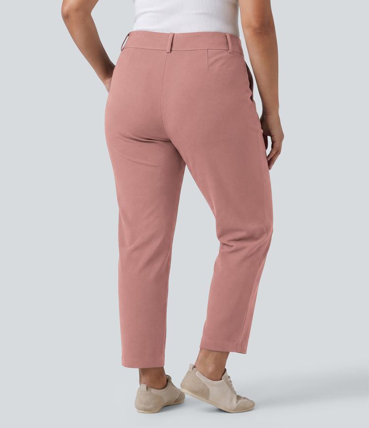 Plus Size Halara Flex™ High Waisted Tapered Waffle Work Pants with Pockets