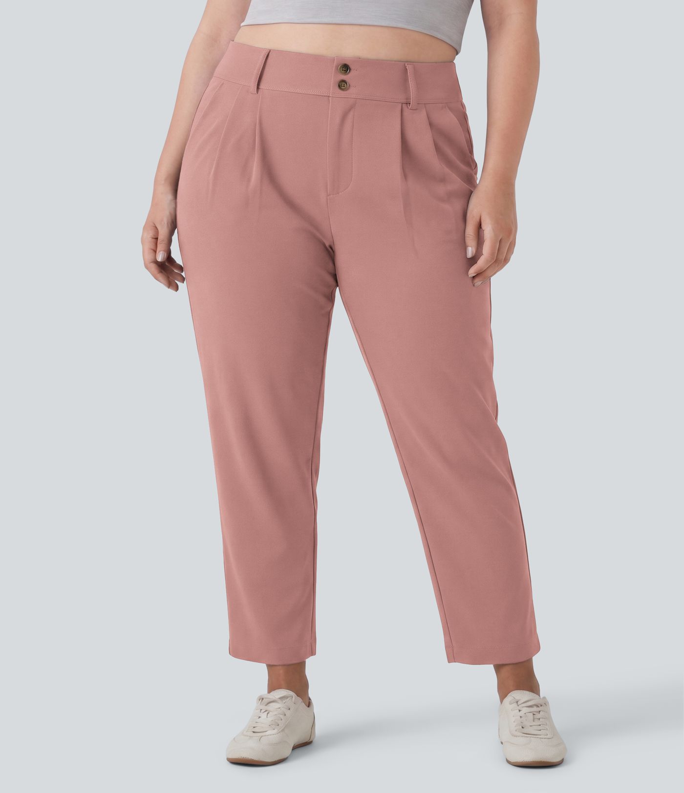 Plus Size Halara Flex™ High Waisted Tapered Waffle Work Pants with Pockets