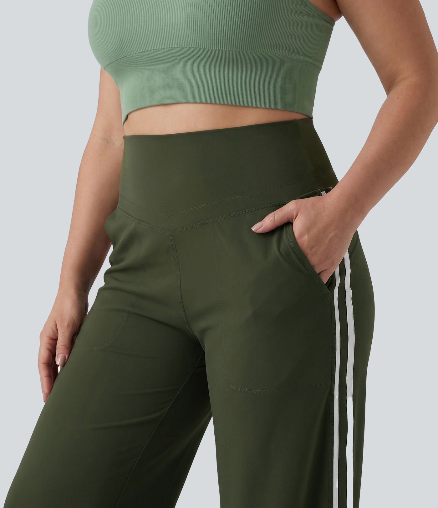 Plus Size Halara UltraSculpt™ High Waisted Tummy Control Color Block Stripes Yoga Baggy Pants with Pockets Plus Size Halara UltraSculpt™ High Waisted Tummy Control Color Block Stripes Yoga Baggy Pants with Pockets