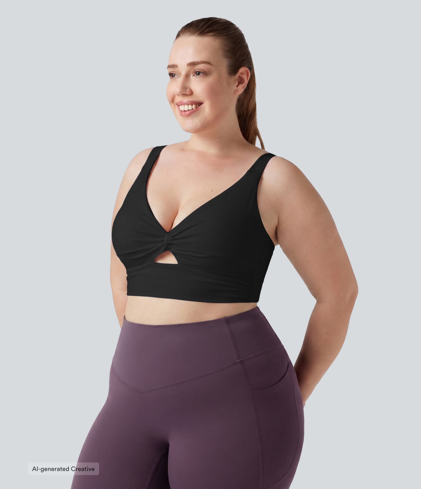 Plus Size Halara UltraSculpt™ Light Support Molded Cups Push-Up Yoga Sports Bra Plus Size Halara UltraSculpt™ Light Support Molded Cups Push-Up Yoga Sports Bra
