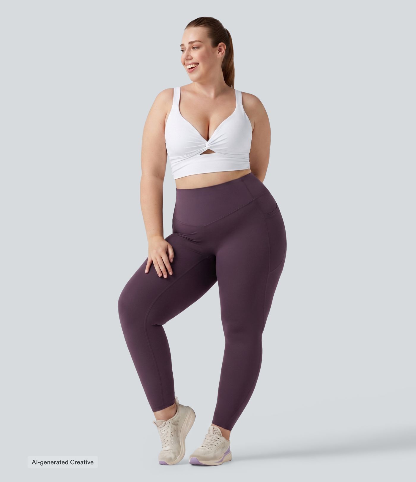 Plus Size Halara UltraSculpt™ Light Support Molded Cups Push-Up Yoga Sports Bra