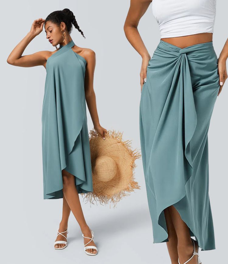 Breezeful™ High Waisted Wrapped Tie Back Quick Dry Skirt Breezeful™ High Waisted Wrapped Tie Back Quick Dry Skirt