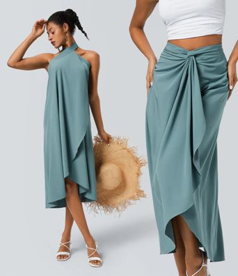 Breezeful™ High Waisted Wrapped Tie Back Quick Dry Skirt Breezeful™ High Waisted Wrapped Tie Back Quick Dry Skirt