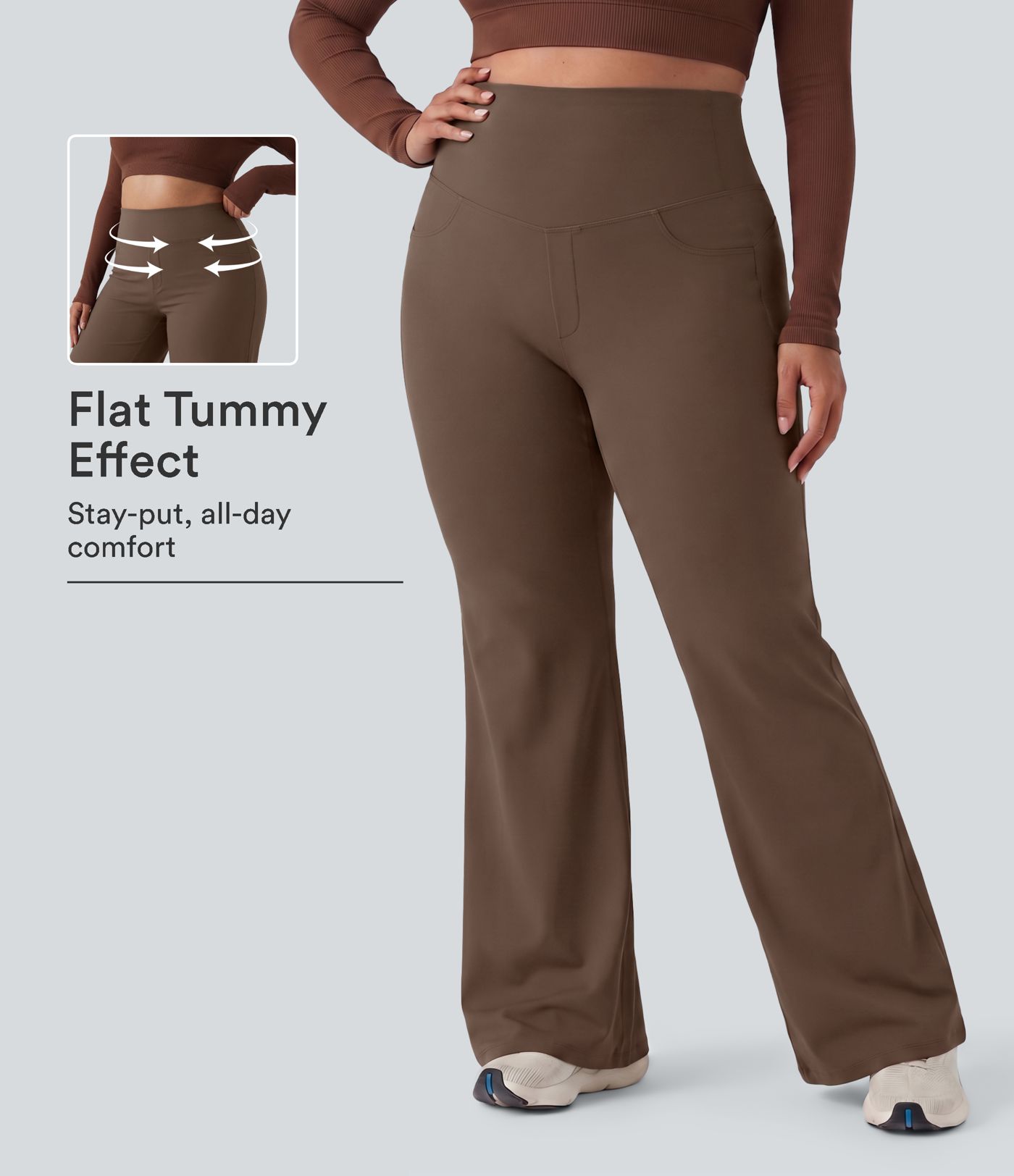Plus Size DayStretch High Waisted Tummy Control Wide Leg Baggy Yoga Pants with Pockets Plus Size DayStretch High Waisted Tummy Control Wide Leg Baggy Yoga Pants with Pockets