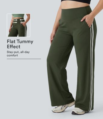 Plus Size Halara UltraSculpt™ High Waisted Tummy Control Color Block Stripes Yoga Baggy Pants with Pockets Plus Size Halara UltraSculpt™ High Waisted Tummy Control Color Block Stripes Yoga Baggy Pants with Pockets