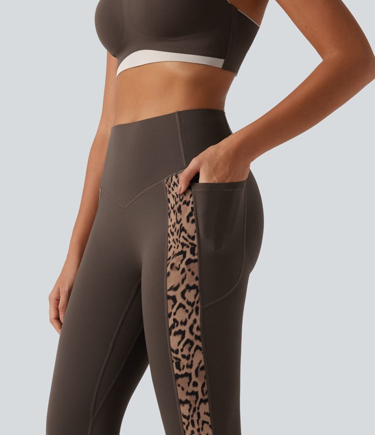 Halara UltraSculpt™ Leopard Print High Waisted Tummy Control Butt Lifting Yoga Leggings with Pockets