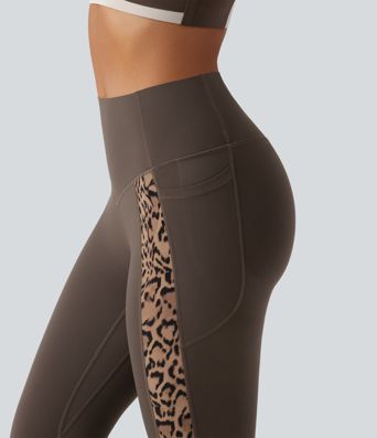 Halara UltraSculpt™ Leopard Print High Waisted Tummy Control Butt Lifting Yoga Leggings with Pockets