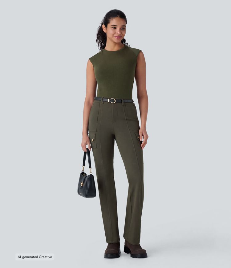 DayStretch Mid Rise Pockets Hiking Cargo Bootcut Pants DayStretch Mid Rise Pockets Hiking Cargo Bootcut Pants