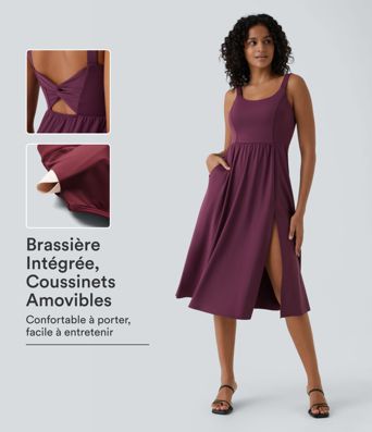 Robe décontractée mi-longue rembourrée A-D Robe décontractée mi-longue rembourrée A-D