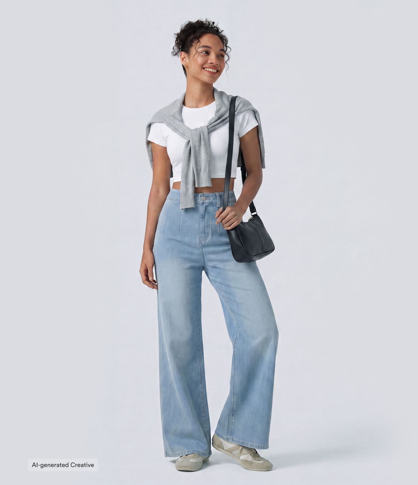 Halara Flex™ High Waisted Tummy Control Wide Leg Casual Jeans with Pockets Halara Flex™ High Waisted Tummy Control Wide Leg Casual Jeans with Pockets