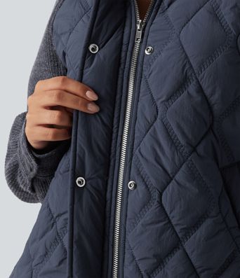 High Neck Long Sleeve Raglan Casual Padded Jacket with Pockets High Neck Long Sleeve Raglan Casual Padded Jacket with Pockets
