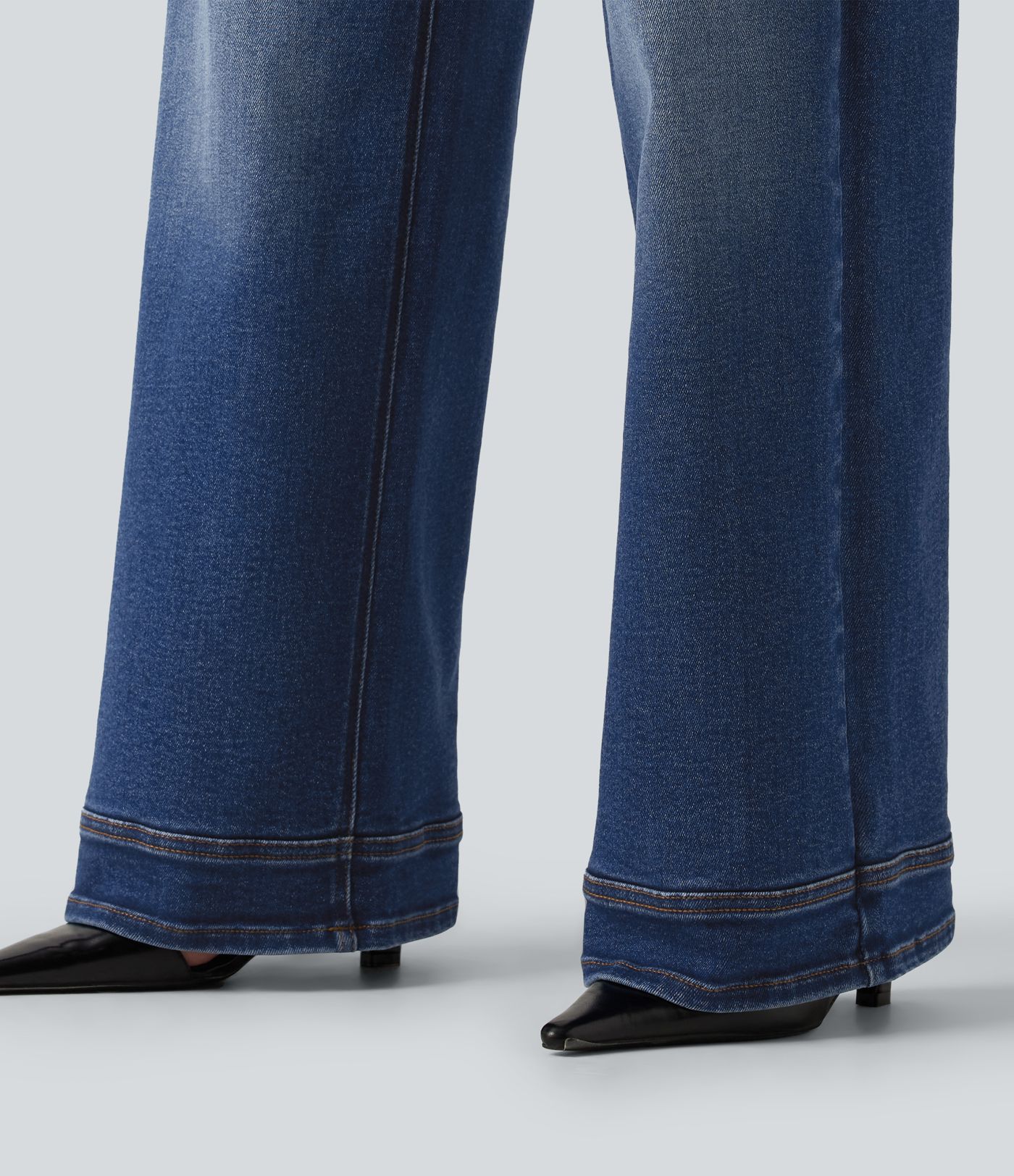 Low Rise Raw Hem Wide Leg Casual Jeans with Pockets Low Rise Raw Hem Wide Leg Casual Jeans with Pockets