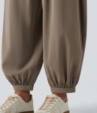 Pantalon décontracté taille mi-haute avec poches