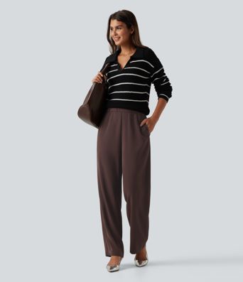 High Waisted Work Tapered Pants with Pockets High Waisted Work Tapered Pants with Pockets