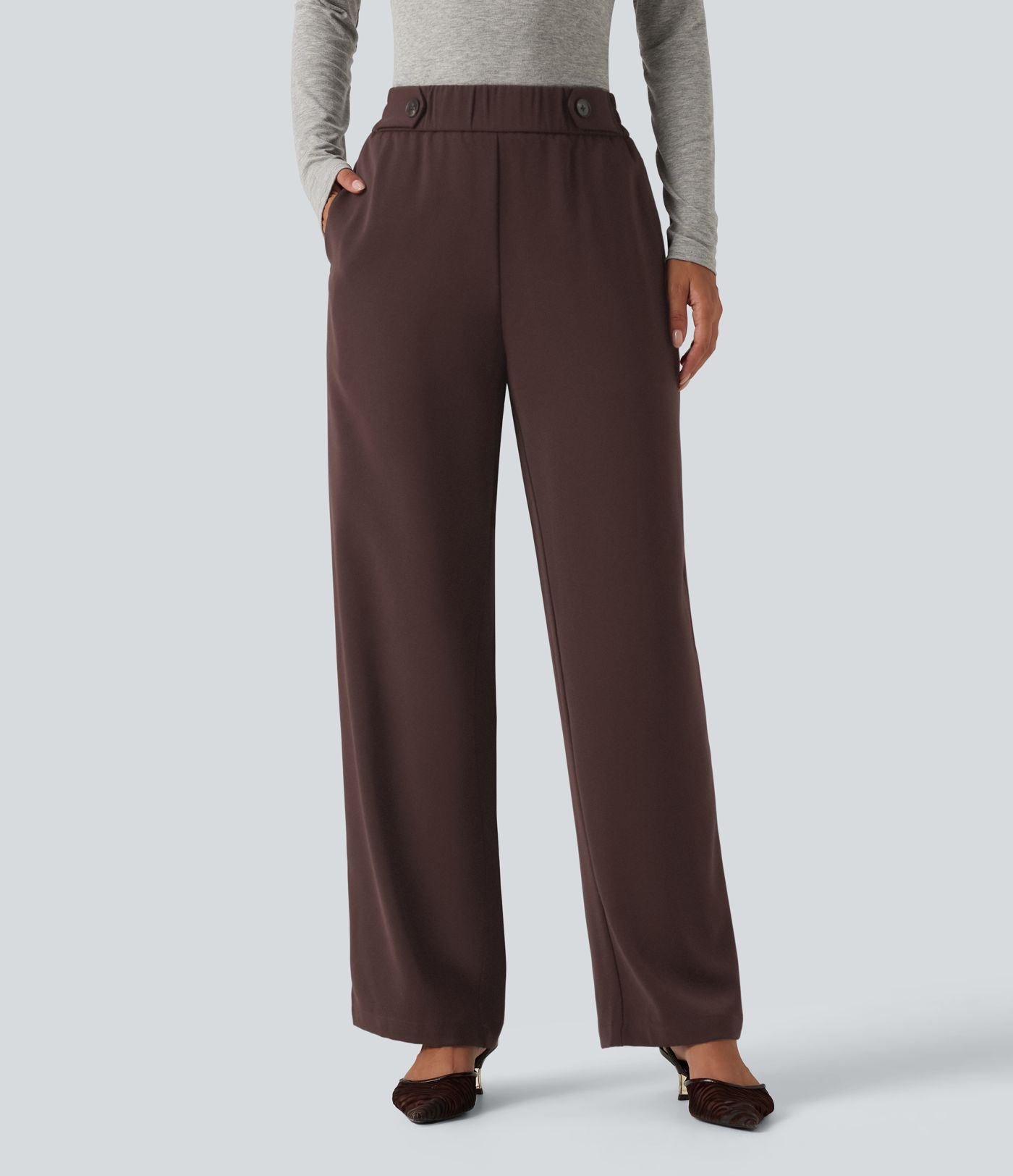 High Waisted Work Tapered Pants with Pockets High Waisted Work Tapered Pants with Pockets
