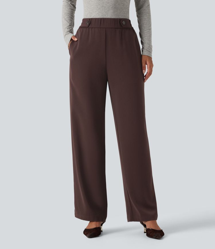 High Waisted Work Tapered Pants with Pockets High Waisted Work Tapered Pants with Pockets