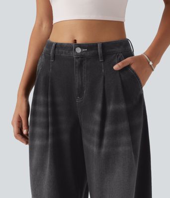 Halara Flex™ Mid Rise Denim Casual Balloon Joggers with Pockets