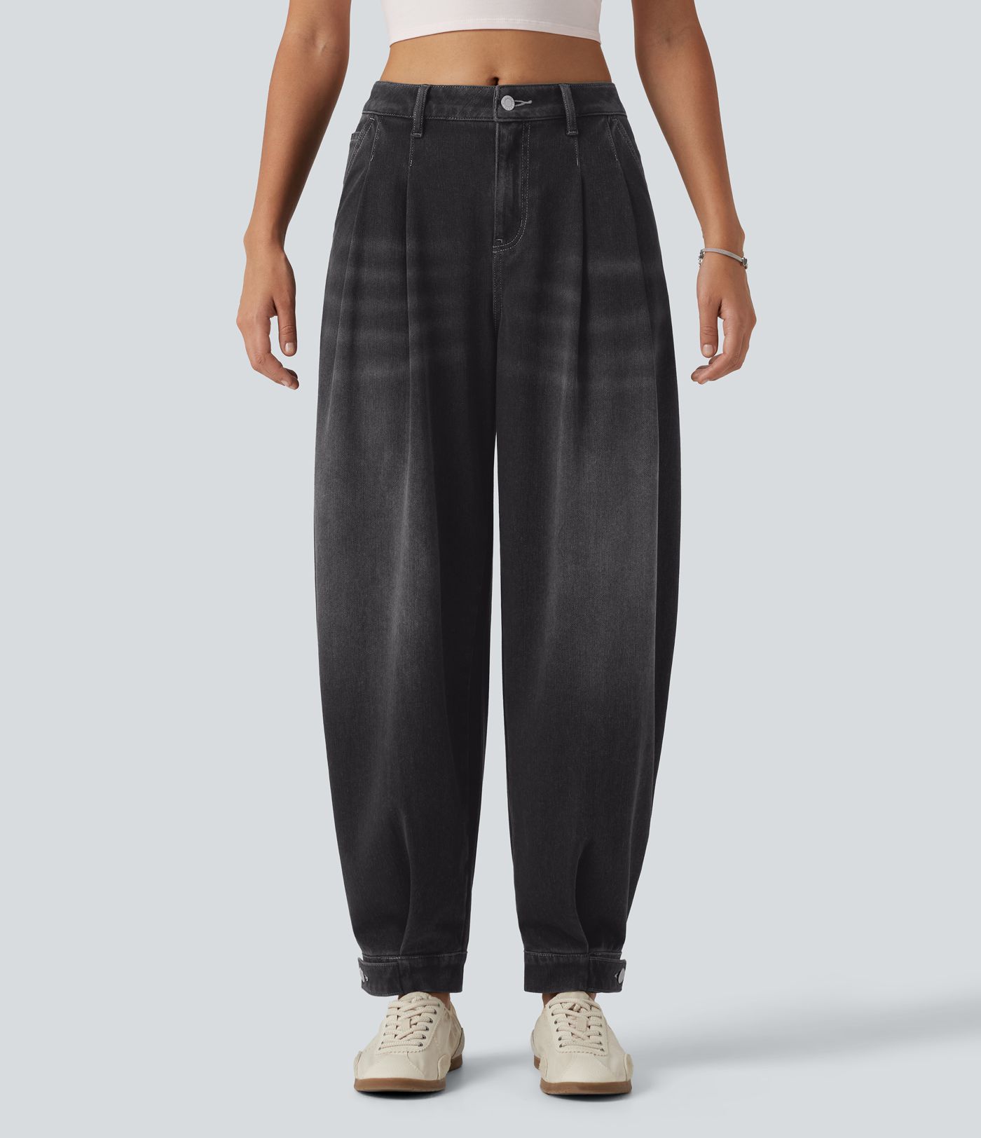 Halara Flex™ Mid Rise Denim Casual Balloon Joggers with Pockets