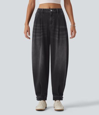 Halara Flex™ Mid Rise Denim Casual Balloon Joggers with Pockets