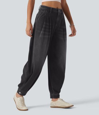 Halara Flex™ Mid Rise Denim Casual Balloon Joggers with Pockets